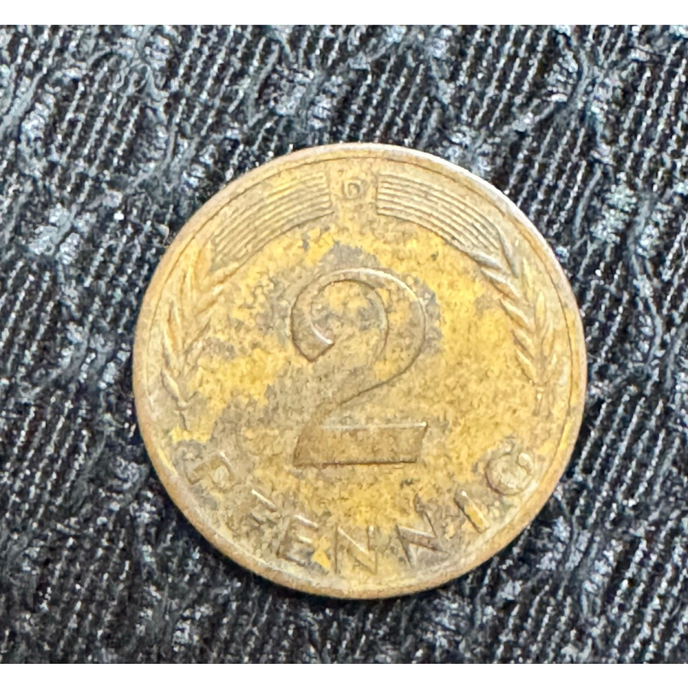 2 Pfennigs non-magnetic
 1964 Federal Republic of Germany Coin KM# 106